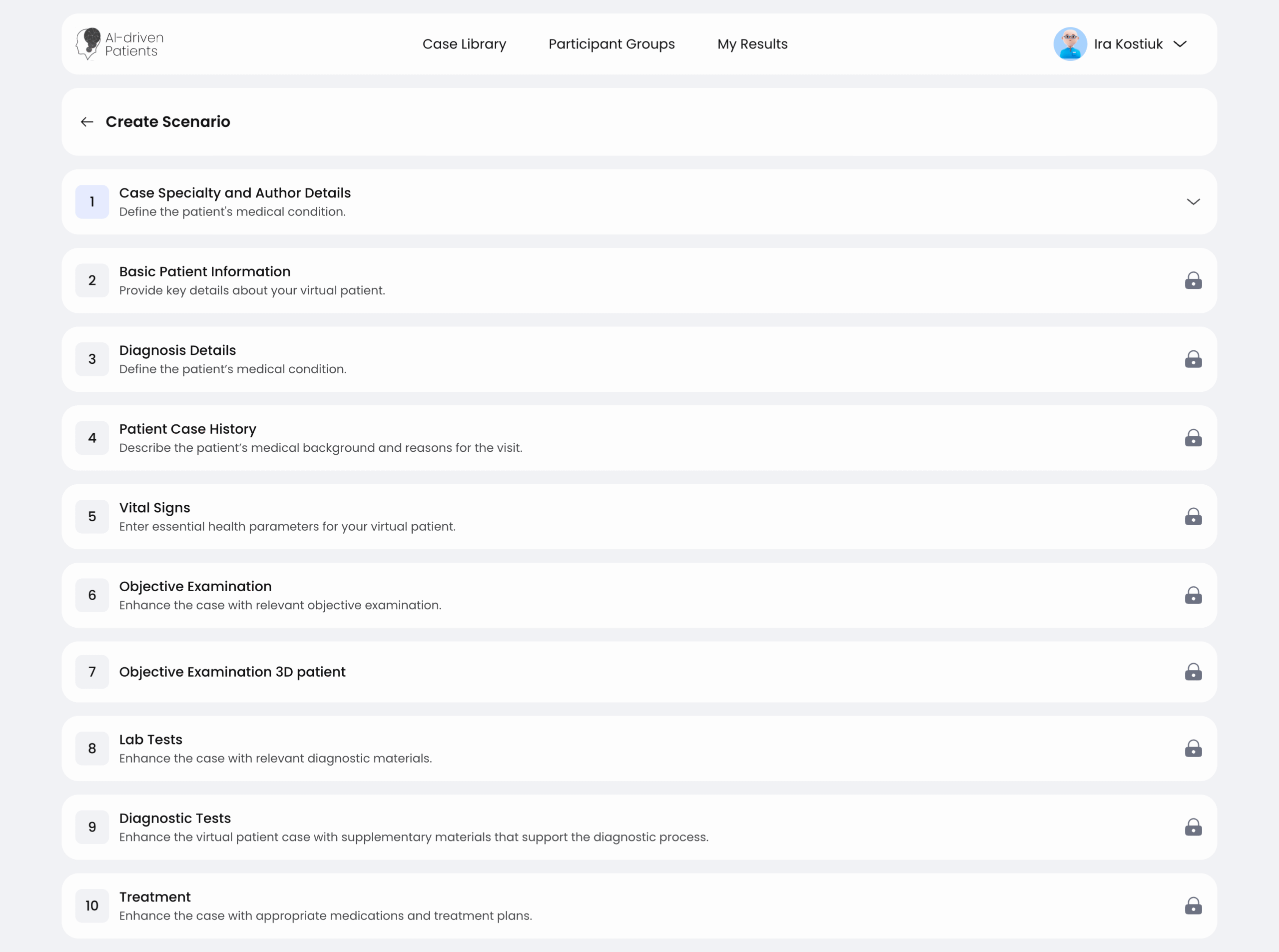 AI Scenario Generator screen